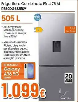Expert SAMSUNG Frigorifero Combinato First 75 AI RB50DG632ES9 offerta