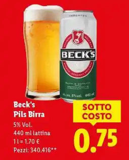 Lidl Beck's Pils Birra offerta