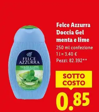 Lidl Felce Azzurra Doccia Gel menta e lime offerta