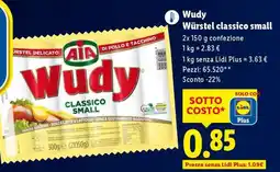 Lidl Wudy Würstel classico small offerta