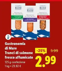 Lidl Gastronomia di Mare Tranci di salmone fresco affumicato offerta
