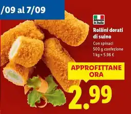 Lidl Rollini dorati di suino offerta
