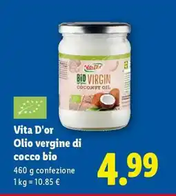 Lidl Vita D’or Olio vergine di cocco bio offerta