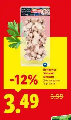 Lidl Noriberica Tentacoli di totano offerta