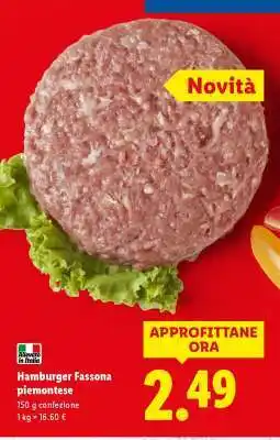 Lidl Hamburger Fassona piemontese offerta