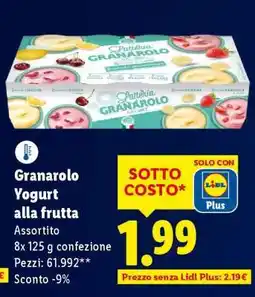 Lidl Granarolo Yogurt alla frutta offerta