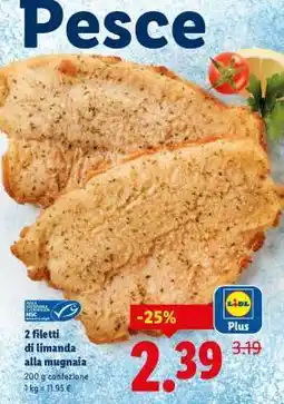 Lidl 2 Filetti di limanda alla mugnaia offerta