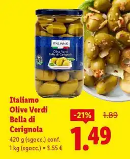 Lidl Italiamo Olive Verdi Bella di Cerignola offerta