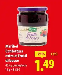 Lidl Maribel Confettura extra ai frutti di bosco offerta