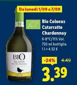 Lidl Bio Coloeus Catarratto Chardonnay offerta