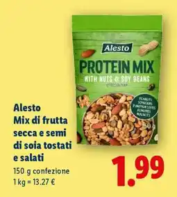 Lidl Alesto Mix di frutta secca e semi di soia tostati e salati offerta