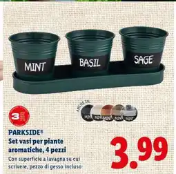 Lidl PARKSIDE Set vasi per piante aromatiche, 4 pezzi offerta
