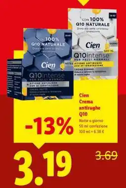 Lidl Cien Crema antirughe Q10 offerta