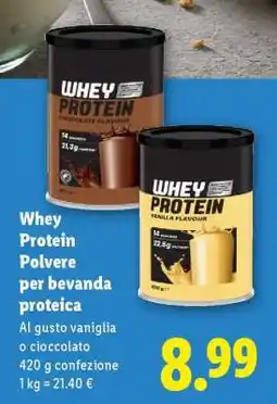 Lidl Whey Protein Polvere per bevanda proteica offerta