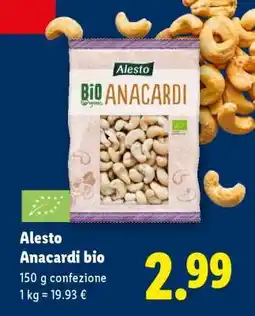 Lidl Alesto Anacardi bio offerta