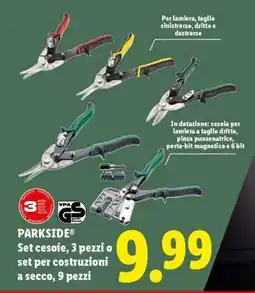 Lidl PARKSIDE Set cesoie, 3 pezzi o set per costruzioni a secco, 9 pezzi offerta