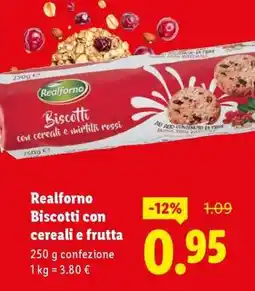 Lidl Realforno Biscotti con cereali e frutta offerta