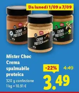 Lidl Mister Choc Crema spalmabile proteica offerta