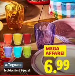 Lidl Tognana Set bicchieri, 6 pezzi offerta
