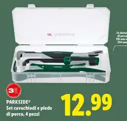 Lidl PARKSIDE Set cavachiodi e piede di porco, 4 pezzi offerta