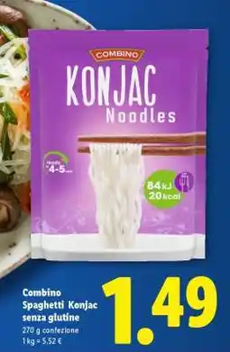 Lidl Combino Spaghetti Konjac senza glutine offerta