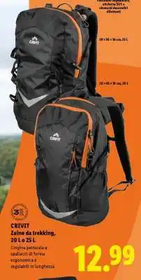 Lidl CRIVIT Zaino da trekking, 20 L o 25 L offerta