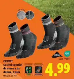 Lidl CRIVIT Calzini sportivi da uomo e da donna, 2 paia offerta