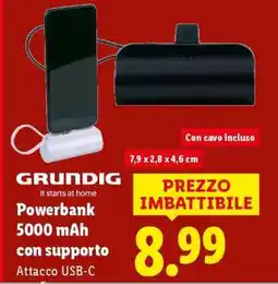 Lidl Powerbank 5000 mAh con supporto offerta