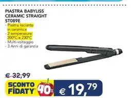 Esselunga PIASTRA BABYLISS CERAMIC STRAIGHT ST089E offerta