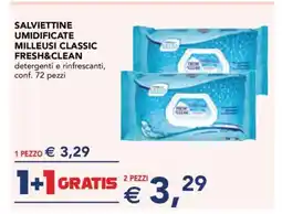 Esselunga SALVIETTINE UMIDIFICATE MILLEUSI CLASSIC FRESH&CLEAN offerta