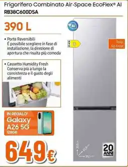 Expert SAMSUNG Frigorifero Combinato Air-Space EcoFlex Al RB38C600DSA offerta