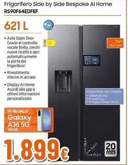 Expert SAMSUNG Frigorifero Side by Side Bespoke Al Home RS90F64EDFEF offerta