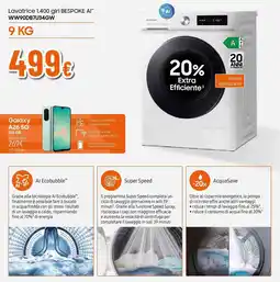 Expert SAMSUNG Lavatrice 1.400 giri BESPOKE AI WW90DB7U34GW offerta