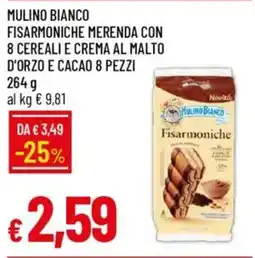 Galassia Mulino bianco fisarmoniche merenda con 8 cereali e crema al malto d'orzo e cacao offerta