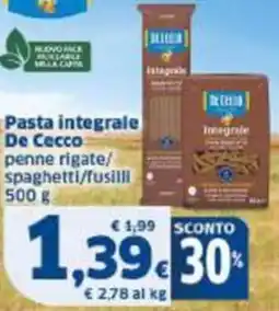 Sigma Pasta integrale De Cecco offerta