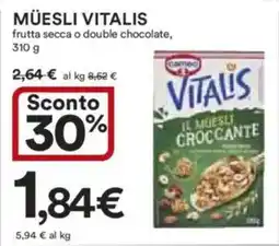 Ipercoop MÜESLI VITALIS frutta secca o double chocolate offerta