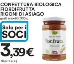 Ipercoop Confettura biologica fiordifrutta RIGONI DI ASIAGO offerta