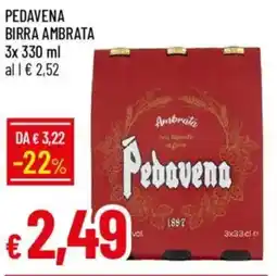 Galassia Pedavena birra ambrata offerta