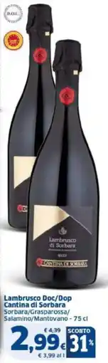 Sigma Lambrusco Doc/Dop Cantina di Sorbara offerta