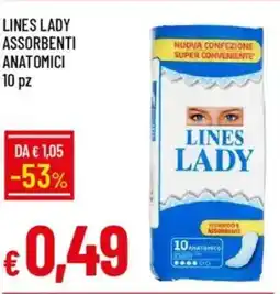 Galassia Lines lady assorbenti anatomici offerta