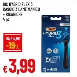 Galassia Bic hybrid flex 3 rasoio 3 lame manico + ricariche offerta