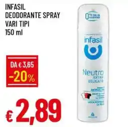 Galassia Infasil deodorante spray vari tipi offerta