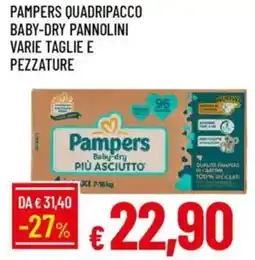 Galassia Pampers quadripacco baby-dry pannolini varie taglie e pezzature offerta