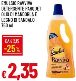 Galassia Emulsio ravviva detergente parquet olio di mandorla e legno di sandalo offerta