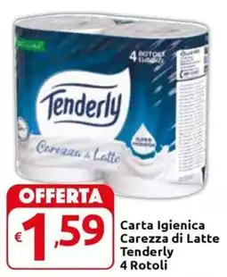 Carrefour Express Carta Igienica Carezza di Latte Tenderly 4 Rotoli offerta