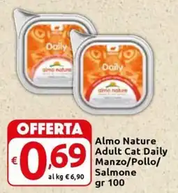 Carrefour Express Almo Nature Adult Cat Daily Manzo/Pollo/ Salmone offerta