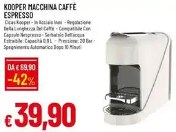 Galassia Kooper macchina caffè espresso offerta