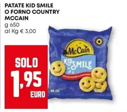 Pam Patate kid smile o forno country MCCAIN offerta