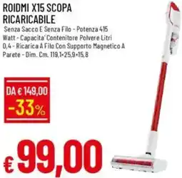 Galassia Roidmi x15 scopa ricaricabile offerta