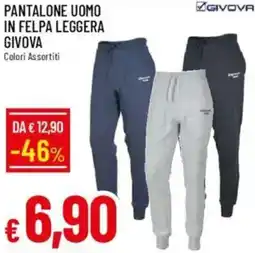Galassia Givova pantalone uomo in felpa leggera givova offerta